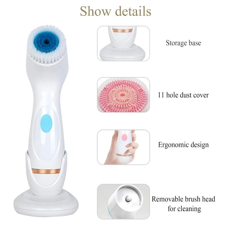 New Sonic Facial Cleansing Brush – Rotating Galvanic Spa System for Deep Cleaning & Blackhead Removal