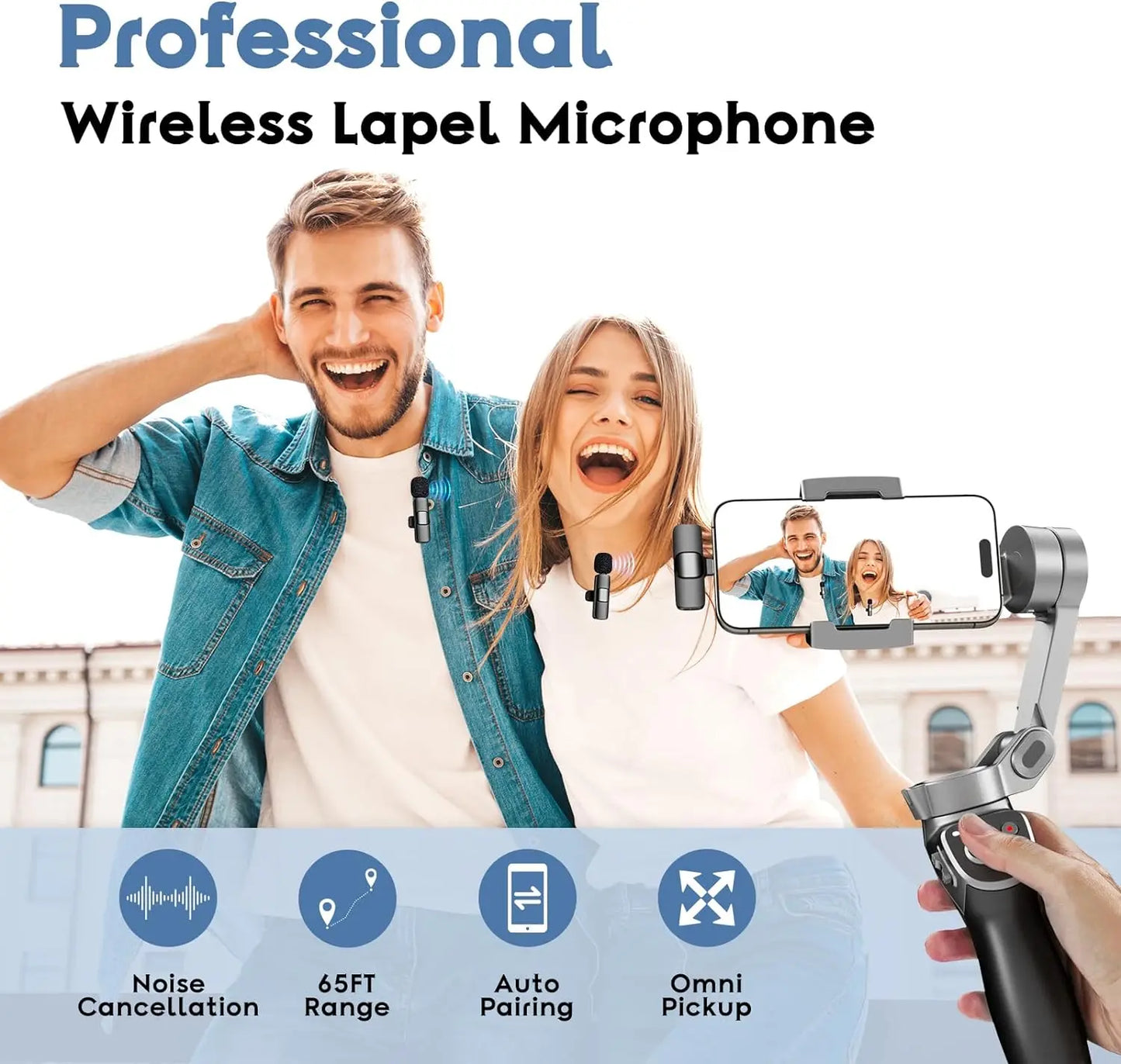 Wireless Lavalier Microphone – Professional Lapel Mic for iPhone & Android, Ideal for Vlog, Podcast, Interview & YouTube Recording