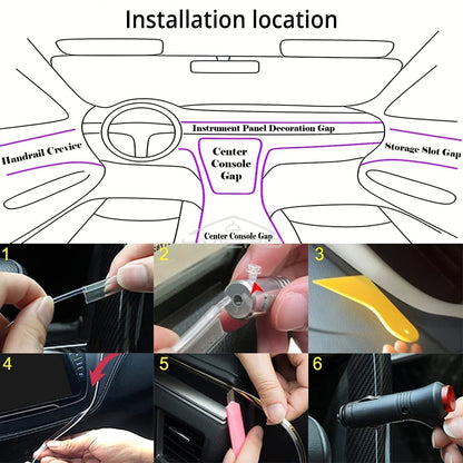 Car Interior LED Strip Lights – RGB Ambient Lighting Kit with Music Sync, USB Powered, Universal Fit