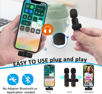 Wireless Lavalier Microphone – Professional Lapel Mic for iPhone &amp; Android, Ideal for Vlog, Podcast, Interview &amp; YouTube Recording