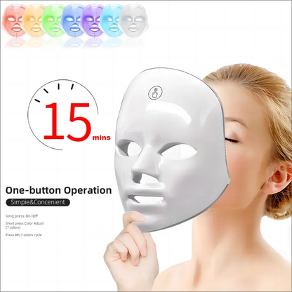 Facial LED Mask 7 Colors – Skin Rejuvenation, Lifting, and Brightening Home Skincare.