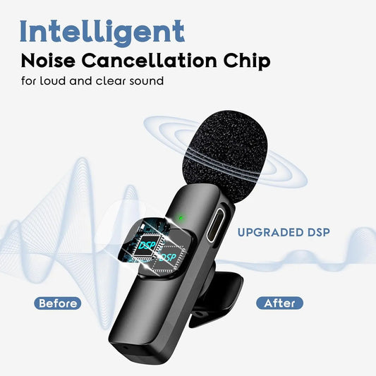 Wireless Lavalier Microphone – Professional Lapel Mic for iPhone &amp; Android, Ideal for Vlog, Podcast, Interview &amp; YouTube Recording