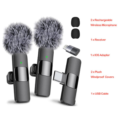 Wireless Lavalier Microphone – Professional Lapel Mic for iPhone &amp; Android, Ideal for Vlog, Podcast, Interview &amp; YouTube Recording